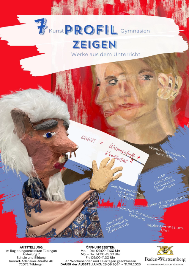 „Profil zeigen“ - Kunst-Profil-Gymnasien stellen im Regierungspräsidium Tübingen aus.